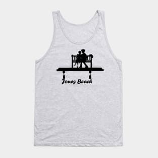 Jones Beach Art Deco Sign - Kids on a Bench Tank Top